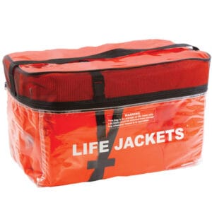 Airhead Four Adult Type II Keyhole Life Jackets with Storage Bag