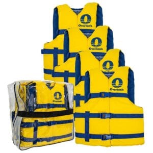 Universal Adult Life Jackets 4-Pack, Yellow
